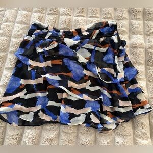 Nine West Floral Patterned Skirt - Blue and Black